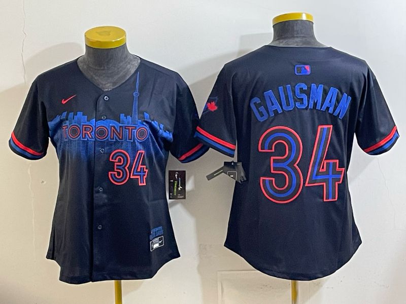 Women 2025 Nike Toronto Blue Jays #34 Gausman Blue Game MLB Jersey 010->women mlb jersey->Women Jersey